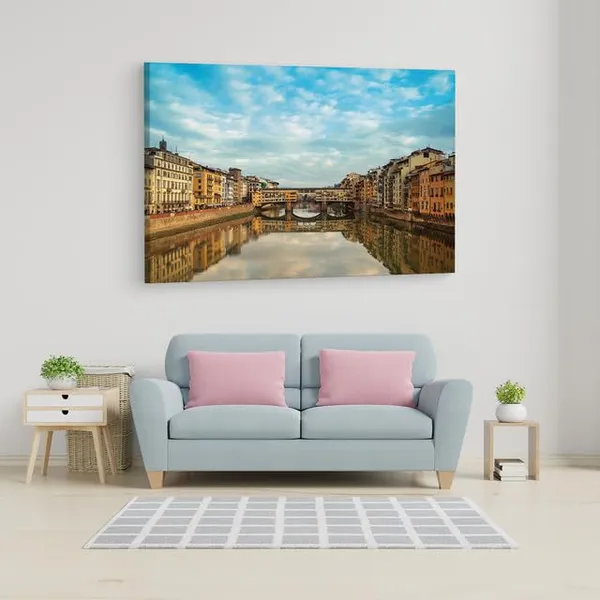 Multicolor_Ponte_Vecchio,_Wooden_Framed_Canvas_Paintings_|_For_Home_Decor_|_Bedroom,_Living_Room,Wall_Decoration_|_Wall_Art_Painting,_Ct0222,_Size_16_X_24_In