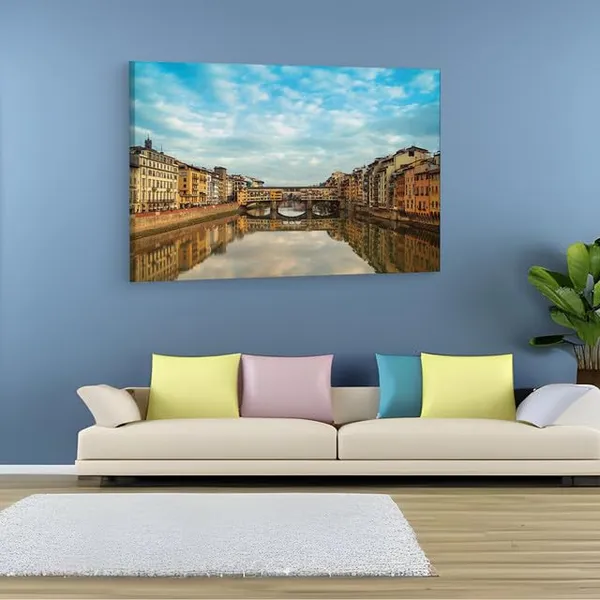 Multicolor_Ponte_Vecchio,_Wooden_Framed_Canvas_Paintings_|_For_Home_Decor_|_Bedroom,_Living_Room,Wall_Decoration_|_Wall_Art_Painting,_Ct0222,_Size_16_X_24_In