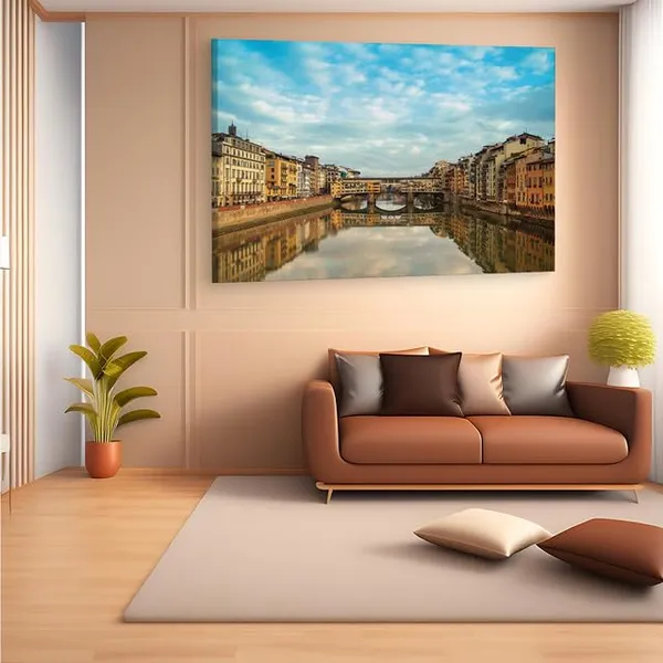 Multicolor_Ponte_Vecchio,_Wooden_Framed_Canvas_Paintings_|_For_Home_Decor_|_Bedroom,_Living_Room,Wall_Decoration_|_Wall_Art_Painting,_Ct0222,_Size_16_X_24_In