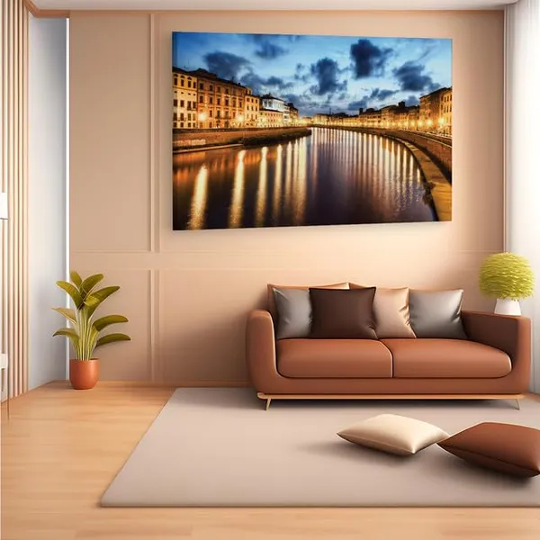 Multicolor_Arno_River,_Wooden_Framed_Canvas_Paintings_|_For_Home_Decor_|_Bedroom,_Living_Room,Wall_Decoration_|_Wall_Art_Painting,_Ct0223,_Size_16_X_24_In
