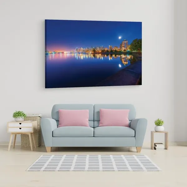 Multicolor_English_Bay_(Vancouver),_Wooden_Framed_Canvas_Paintings_|_For_Home_Decor_|_Bedroom,_Living_Room,Wall_Decoration_|_Wall_Art_Painting,_Ct0228,_Size_16_X_24_In