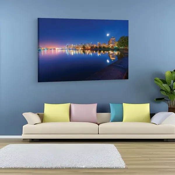 Multicolor_English_Bay_(Vancouver),_Wooden_Framed_Canvas_Paintings_|_For_Home_Decor_|_Bedroom,_Living_Room,Wall_Decoration_|_Wall_Art_Painting,_Ct0228,_Size_16_X_24_In