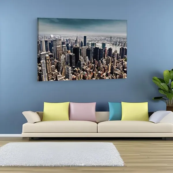 Multicolor_Ny_Skyline_Building,_Wooden_Framed_Canvas_Paintings_|_For_Home_Decor_|_Bedroom,_Living_Room,Wall_Decoration_|_Wall_Art_Painting,_Ct0229,_Size_16_X_24_In