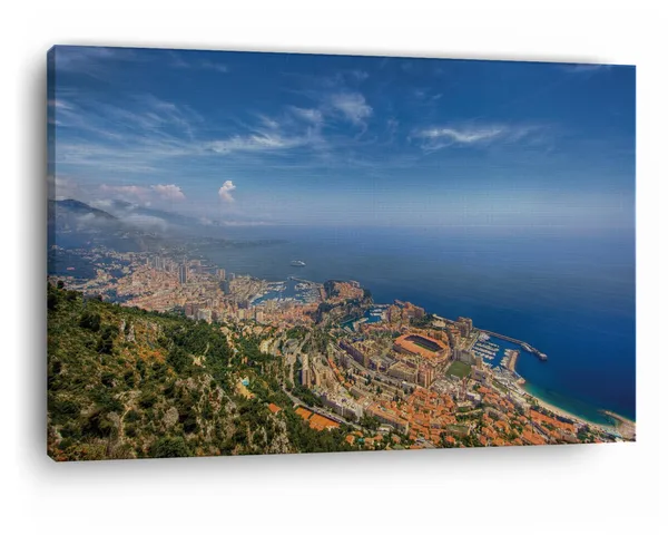Multicolor_Panoramic_Monaco,_Wooden_Framed_Canvas_Paintings_|_For_Home_Decor_|_Bedroom,_Living_Room,Wall_Decoration_|_Wall_Art_Painting,_Ct0231,_Size_16_X_24_In