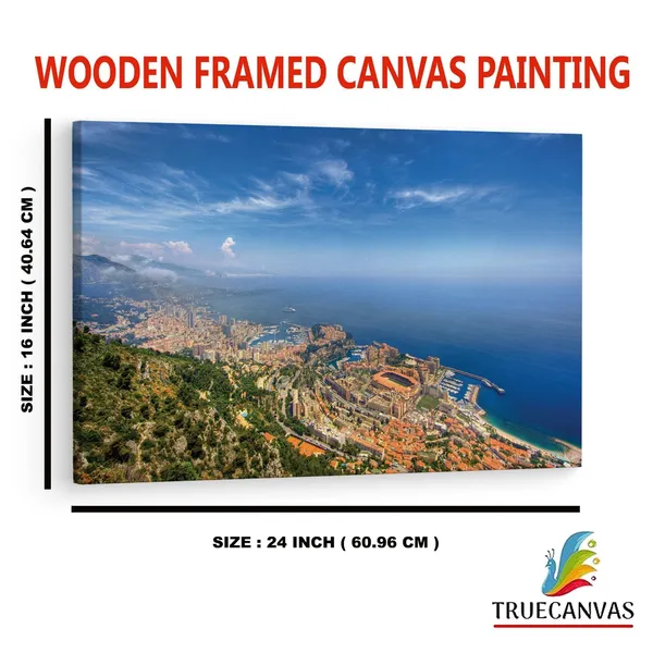Multicolor_Panoramic_Monaco,_Wooden_Framed_Canvas_Paintings_|_For_Home_Decor_|_Bedroom,_Living_Room,Wall_Decoration_|_Wall_Art_Painting,_Ct0231,_Size_16_X_24_In