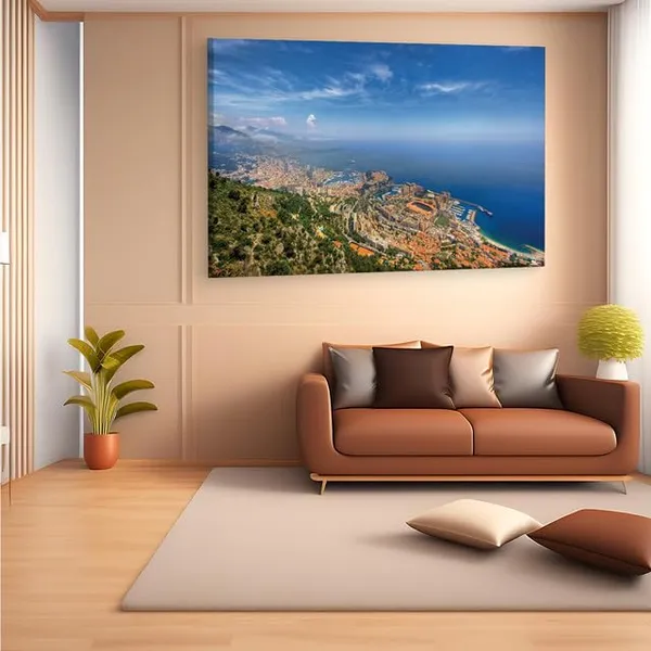 Multicolor_Panoramic_Monaco,_Wooden_Framed_Canvas_Paintings_|_For_Home_Decor_|_Bedroom,_Living_Room,Wall_Decoration_|_Wall_Art_Painting,_Ct0231,_Size_16_X_24_In