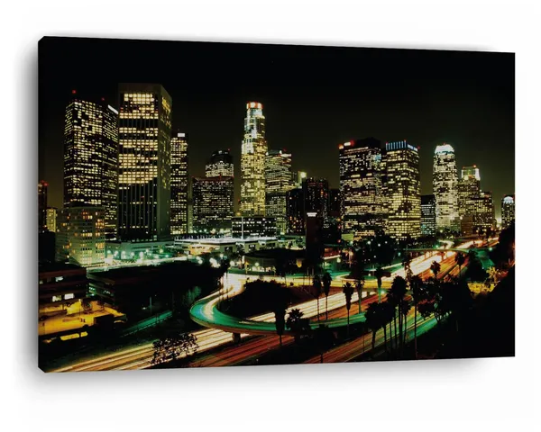 Multicolor_Los_Angeles_City_Night,_Wooden_Framed_Canvas_Paintings_|_For_Home_Decor_|_Bedroom,_Living_Room,Wall_Decoration_|_Wall_Art_Painting,_Ct0232,_Size_16_X_24_In