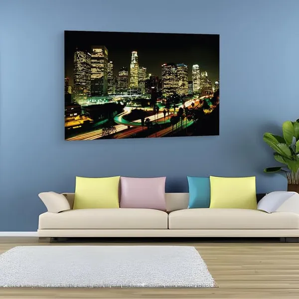 Multicolor_Los_Angeles_City_Night,_Wooden_Framed_Canvas_Paintings_|_For_Home_Decor_|_Bedroom,_Living_Room,Wall_Decoration_|_Wall_Art_Painting,_Ct0232,_Size_16_X_24_In