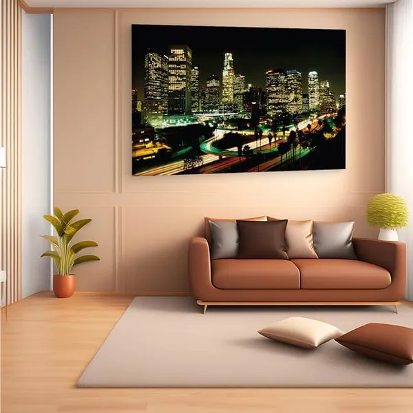 Multicolor_Los_Angeles_City_Night,_Wooden_Framed_Canvas_Paintings_|_For_Home_Decor_|_Bedroom,_Living_Room,Wall_Decoration_|_Wall_Art_Painting,_Ct0232,_Size_16_X_24_In