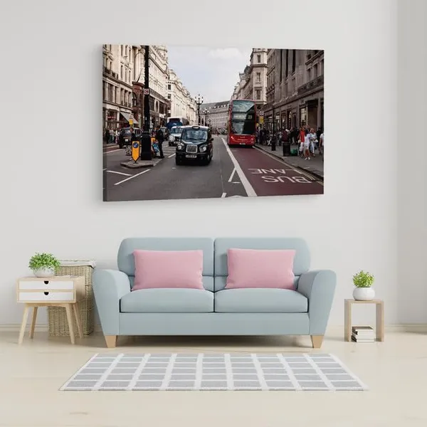 Multicolor_London,_Street,_Traffic,_Wooden_Framed_Canvas_Paintings_|_For_Home_Decor_|_Bedroom,_Living_Room,Wall_Decoration_|_Wall_Art_Painting,_Ct0233,_Size_16_X_24_In