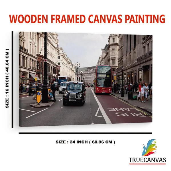 Multicolor_London,_Street,_Traffic,_Wooden_Framed_Canvas_Paintings_|_For_Home_Decor_|_Bedroom,_Living_Room,Wall_Decoration_|_Wall_Art_Painting,_Ct0233,_Size_16_X_24_In