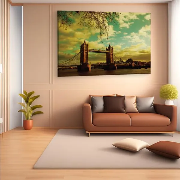 Multicolor_Tower_Bridge,_Wooden_Framed_Canvas_Paintings_|_For_Home_Decor_|_Bedroom,_Living_Room,Wall_Decoration_|_Wall_Art_Painting,_Ct0234,_Size_16_X_24_In