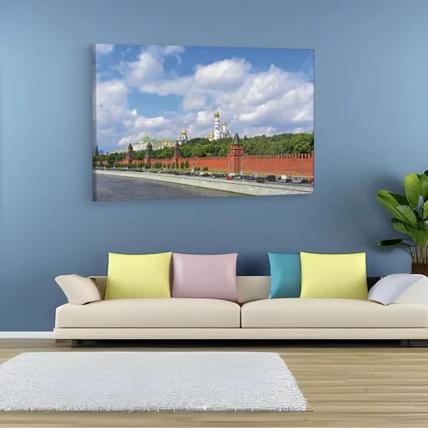 Multicolor_The_Moscow_Kremlin,_Wooden_Framed_Canvas_Paintings_|_For_Home_Decor_|_Bedroom,_Living_Room,Wall_Decoration_|_Wall_Art_Painting,_Ct0235,_Size_16_X_24_In