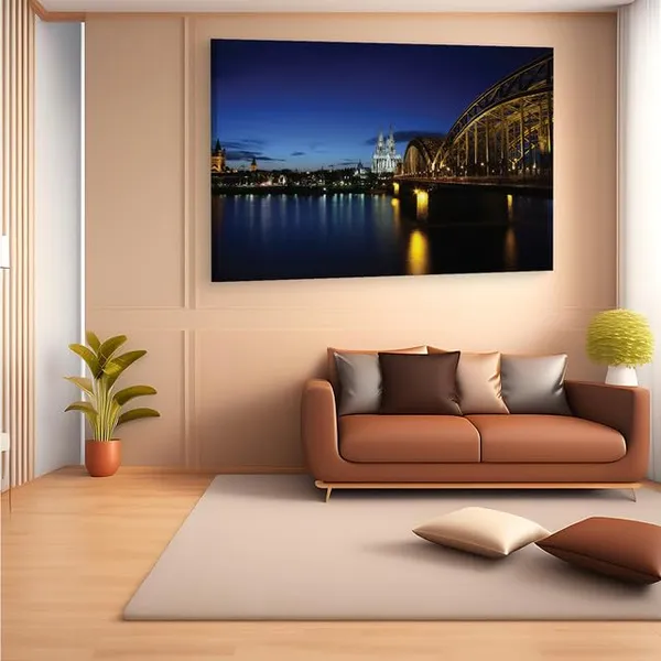 Multicolor_Hohenzollern_Bridge,_Wooden_Framed_Canvas_Paintings_|_For_Home_Decor_|_Bedroom,_Living_Room,Wall_Decoration_|_Wall_Art_Painting,_Ct0236,_Size_16_X_24_In