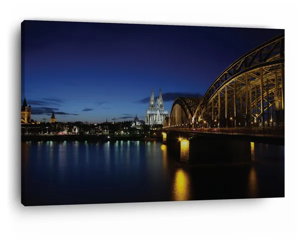 Multicolor_Hohenzollern_Bridge,_Wooden_Framed_Canvas_Paintings_|_For_Home_Decor_|_Bedroom,_Living_Room,Wall_Decoration_|_Wall_Art_Painting,_Ct0236,_Size_16_X_24_In