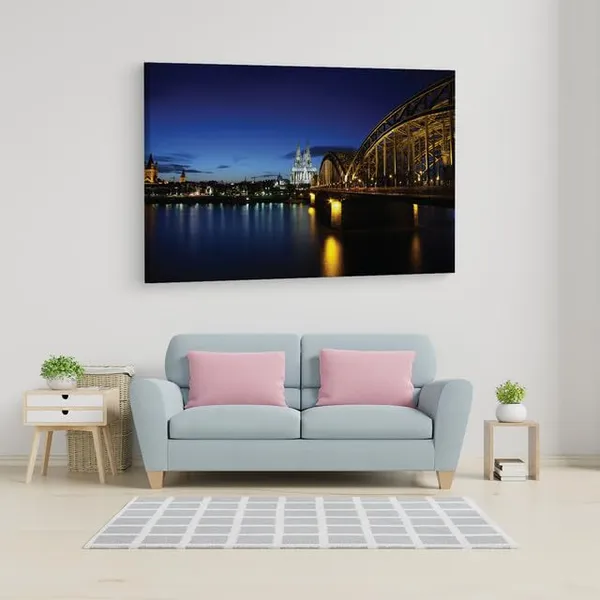 Multicolor_Hohenzollern_Bridge,_Wooden_Framed_Canvas_Paintings_|_For_Home_Decor_|_Bedroom,_Living_Room,Wall_Decoration_|_Wall_Art_Painting,_Ct0236,_Size_16_X_24_In