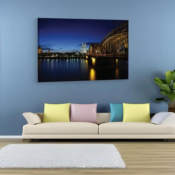 Multicolor_Hohenzollern_Bridge,_Wooden_Framed_Canvas_Paintings_|_For_Home_Decor_|_Bedroom,_Living_Room,Wall_Decoration_|_Wall_Art_Painting,_Ct0236,_Size_16_X_24_In