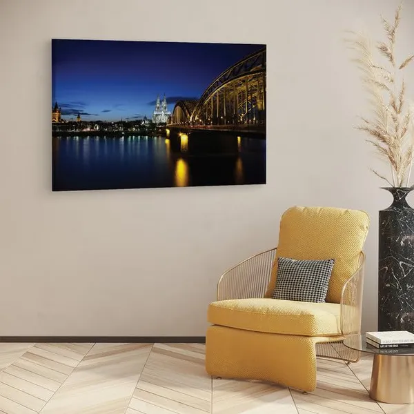 Multicolor_Hohenzollern_Bridge,_Wooden_Framed_Canvas_Paintings_|_For_Home_Decor_|_Bedroom,_Living_Room,Wall_Decoration_|_Wall_Art_Painting,_Ct0236,_Size_16_X_24_In