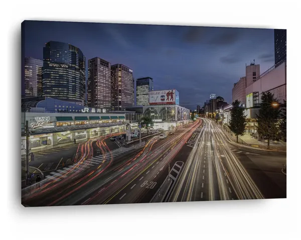 Multicolor_Shinagawa_Station,_Wooden_Framed_Canvas_Paintings_|_For_Home_Decor_|_Bedroom,_Living_Room,Wall_Decoration_|_Wall_Art_Painting,_Ct0237,_Size_16_X_24_In