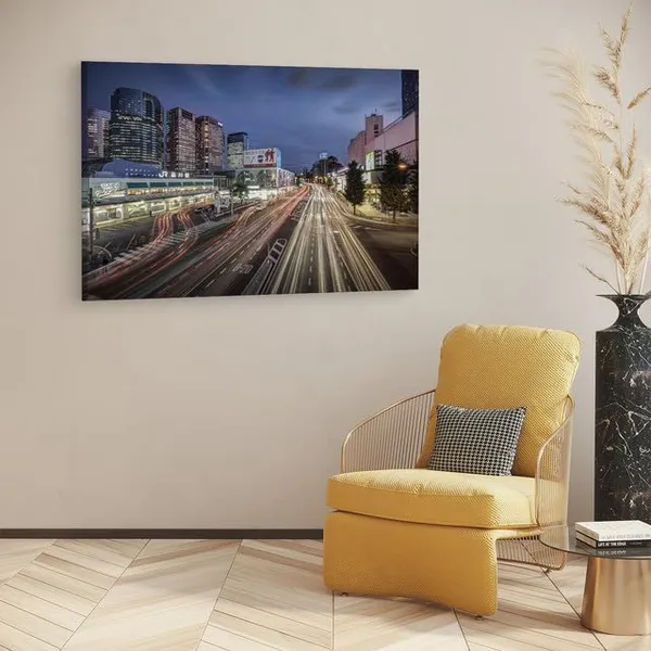 Multicolor_Shinagawa_Station,_Wooden_Framed_Canvas_Paintings_|_For_Home_Decor_|_Bedroom,_Living_Room,Wall_Decoration_|_Wall_Art_Painting,_Ct0237,_Size_16_X_24_In