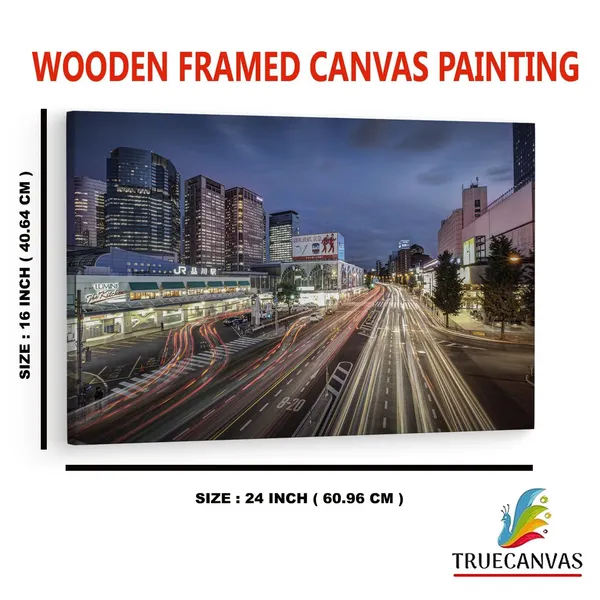 Multicolor_Shinagawa_Station,_Wooden_Framed_Canvas_Paintings_|_For_Home_Decor_|_Bedroom,_Living_Room,Wall_Decoration_|_Wall_Art_Painting,_Ct0237,_Size_16_X_24_In