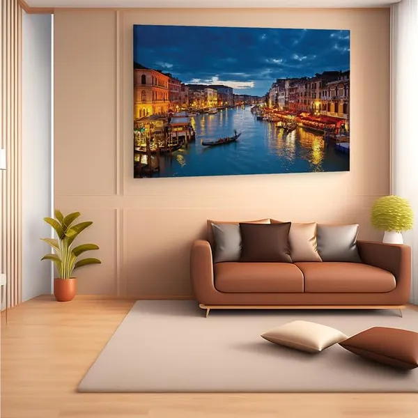 Multicolor_Grand_Canal,_Wooden_Framed_Canvas_Paintings_|_For_Home_Decor_|_Bedroom,_Living_Room,Wall_Decoration_|_Wall_Art_Painting,_Ct0238,_Size_16_X_24_In