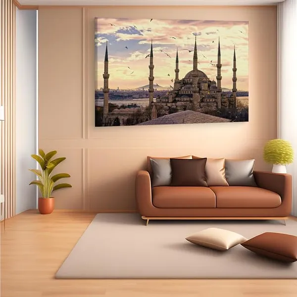 Multicolor_The_Blue_Mosque,_Wooden_Framed_Canvas_Paintings_|_For_Home_Decor_|_Bedroom,_Living_Room,Wall_Decoration_|_Wall_Art_Painting,_Ct0239,_Size_16_X_24_In