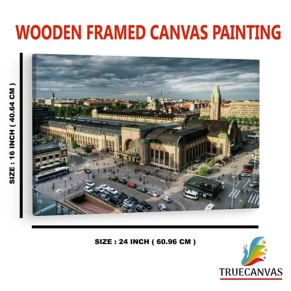 Multicolor_Helsingin_P???Rautatieasema,_Wooden_Framed_Canvas_Paintings_|_For_Home_Decor_|_Bedroom,_Living_Room,Wall_Decoration_|_Wall_Art_Painting,_Ct0241,_Size_16_X_24_In