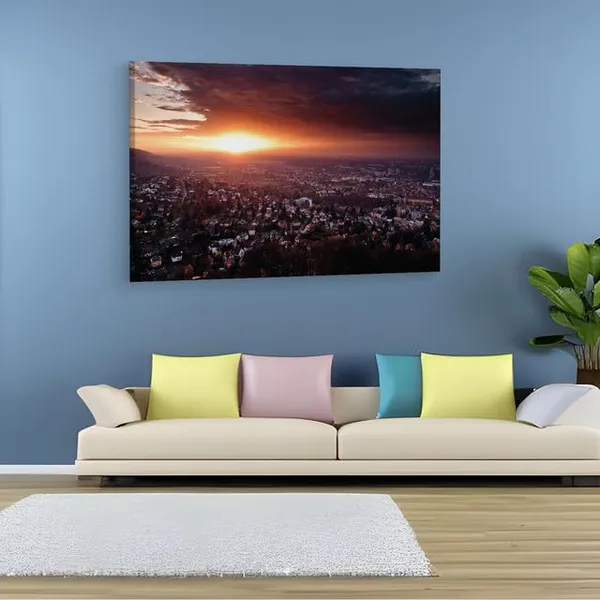 Multicolor_Sunset_City_Germany,_Wooden_Framed_Canvas_Paintings_|_For_Home_Decor_|_Bedroom,_Living_Room,Wall_Decoration_|_Wall_Art_Painting,_Ct0242,_Size_16_X_24_In
