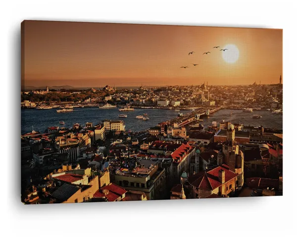 Multicolor_Istanbul_-_Duvar_Ka??D?,_Wooden_Framed_Canvas_Paintings_|_For_Home_Decor_|_Bedroom,_Living_Room,Wall_Decoration_|_Wall_Art_Painting,_Ct0243,_Size_16_X_24_In