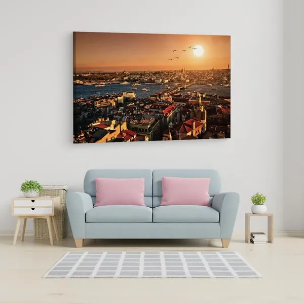 Multicolor_Istanbul_-_Duvar_Ka??D?,_Wooden_Framed_Canvas_Paintings_|_For_Home_Decor_|_Bedroom,_Living_Room,Wall_Decoration_|_Wall_Art_Painting,_Ct0243,_Size_16_X_24_In