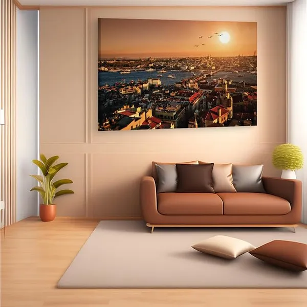 Multicolor_Istanbul_-_Duvar_Ka??D?,_Wooden_Framed_Canvas_Paintings_|_For_Home_Decor_|_Bedroom,_Living_Room,Wall_Decoration_|_Wall_Art_Painting,_Ct0243,_Size_16_X_24_In