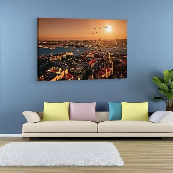 Multicolor_Istanbul_-_Duvar_Ka??D?,_Wooden_Framed_Canvas_Paintings_|_For_Home_Decor_|_Bedroom,_Living_Room,Wall_Decoration_|_Wall_Art_Painting,_Ct0243,_Size_16_X_24_In