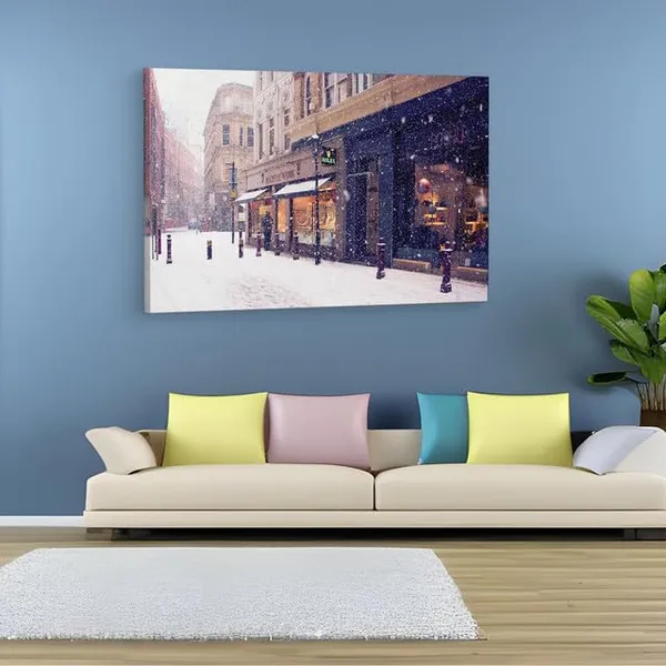 Multicolor_Europe_Street_Snow,_Wooden_Framed_Canvas_Paintings_|_For_Home_Decor_|_Bedroom,_Living_Room,Wall_Decoration_|_Wall_Art_Painting,_Ct0247,_Size_16_X_24_In