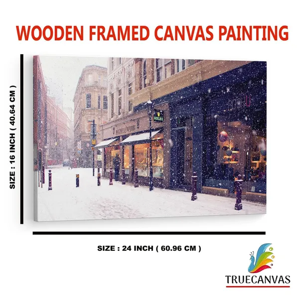 Multicolor_Europe_Street_Snow,_Wooden_Framed_Canvas_Paintings_|_For_Home_Decor_|_Bedroom,_Living_Room,Wall_Decoration_|_Wall_Art_Painting,_Ct0247,_Size_16_X_24_In