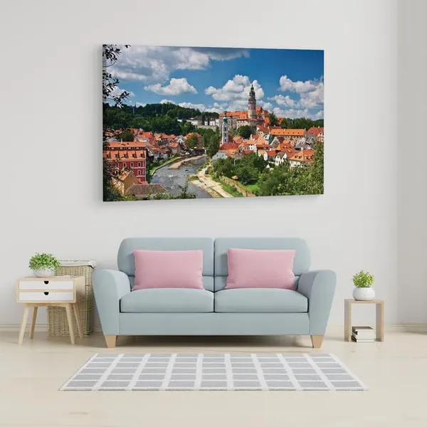 Multicolor_State_Castle_And_Chateau_?Esk?_Krumlov,_Wooden_Framed_Canvas_Paintings_|_For_Home_Decor_|_Bedroom,_Living_Room,Wall_Decoration_|_Wall_Art_Painting,_Ct0254,_Size_16_X_24_In