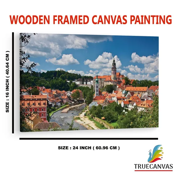 Multicolor_State_Castle_And_Chateau_?Esk?_Krumlov,_Wooden_Framed_Canvas_Paintings_|_For_Home_Decor_|_Bedroom,_Living_Room,Wall_Decoration_|_Wall_Art_Painting,_Ct0254,_Size_16_X_24_In