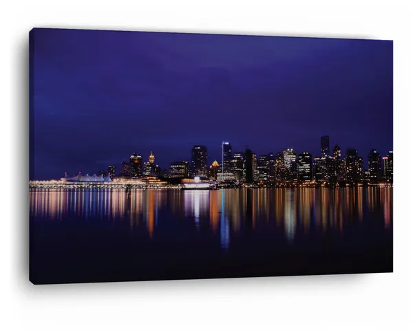 Multicolor_Vancouver_Skyline_At_Night_4K,_Wooden_Framed_Canvas_Paintings_|_For_Home_Decor_|_Bedroom,_Living_Room,Wall_Decoration_|_Wall_Art_Painting,_Ct0258,_Size_16_X_24_In