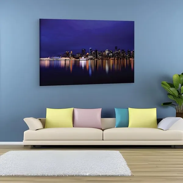Multicolor_Vancouver_Skyline_At_Night_4K,_Wooden_Framed_Canvas_Paintings_|_For_Home_Decor_|_Bedroom,_Living_Room,Wall_Decoration_|_Wall_Art_Painting,_Ct0258,_Size_16_X_24_In
