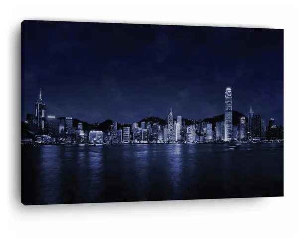 Multicolor_Hong_Kong_Skyline,_Wooden_Framed_Canvas_Paintings_|_For_Home_Decor_|_Bedroom,_Living_Room,Wall_Decoration_|_Wall_Art_Painting,_Ct0262,_Size_16_X_24_In