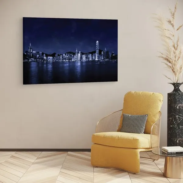 Multicolor_Hong_Kong_Skyline,_Wooden_Framed_Canvas_Paintings_|_For_Home_Decor_|_Bedroom,_Living_Room,Wall_Decoration_|_Wall_Art_Painting,_Ct0262,_Size_16_X_24_In