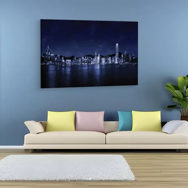 Multicolor_Hong_Kong_Skyline,_Wooden_Framed_Canvas_Paintings_|_For_Home_Decor_|_Bedroom,_Living_Room,Wall_Decoration_|_Wall_Art_Painting,_Ct0262,_Size_16_X_24_In