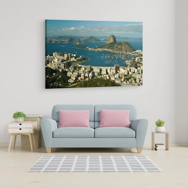 Multicolor_Botafogo_Beach,_Wooden_Framed_Canvas_Paintings_|_For_Home_Decor_|_Bedroom,_Living_Room,Wall_Decoration_|_Wall_Art_Painting,_Ct0264,_Size_16_X_24_In