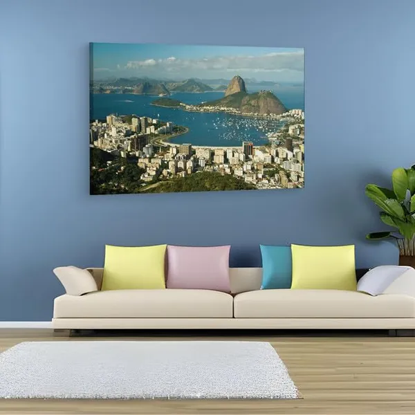 Multicolor_Botafogo_Beach,_Wooden_Framed_Canvas_Paintings_|_For_Home_Decor_|_Bedroom,_Living_Room,Wall_Decoration_|_Wall_Art_Painting,_Ct0264,_Size_16_X_24_In