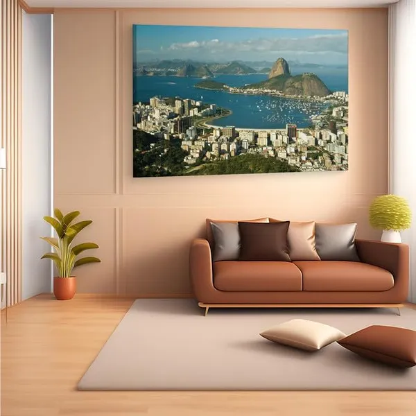 Multicolor_Botafogo_Beach,_Wooden_Framed_Canvas_Paintings_|_For_Home_Decor_|_Bedroom,_Living_Room,Wall_Decoration_|_Wall_Art_Painting,_Ct0264,_Size_16_X_24_In