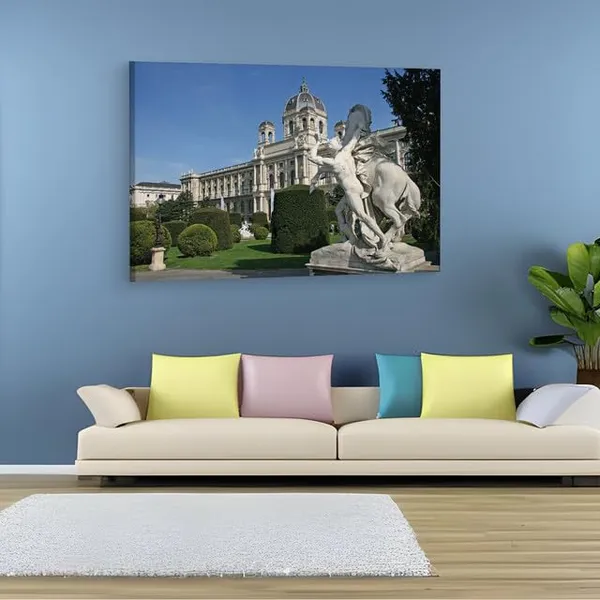Multicolor_Statue_Near_Museum_Of_Natural,_Wooden_Framed_Canvas_Paintings_|_For_Home_Decor_|_Bedroom,_Living_Room,Wall_Decoration_|_Wall_Art_Painting,_Ct0267,_Size_16_X_24_In