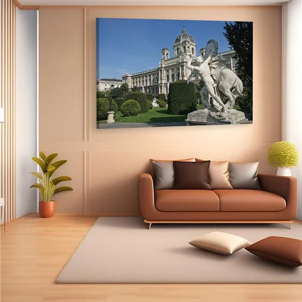 Multicolor_Statue_Near_Museum_Of_Natural,_Wooden_Framed_Canvas_Paintings_|_For_Home_Decor_|_Bedroom,_Living_Room,Wall_Decoration_|_Wall_Art_Painting,_Ct0267,_Size_16_X_24_In