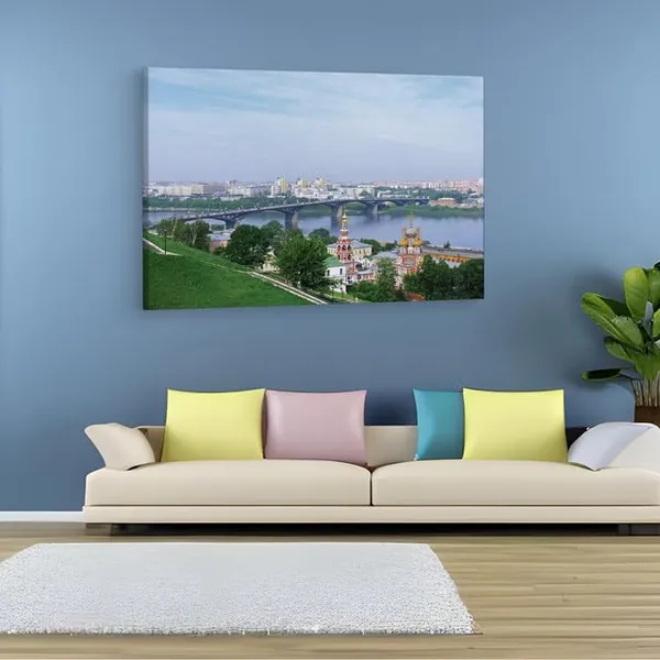 Multicolor_Nizhny_Novgorod,_Wooden_Framed_Canvas_Paintings_|_For_Home_Decor_|_Bedroom,_Living_Room,Wall_Decoration_|_Wall_Art_Painting,_Ct0270,_Size_16_X_24_In