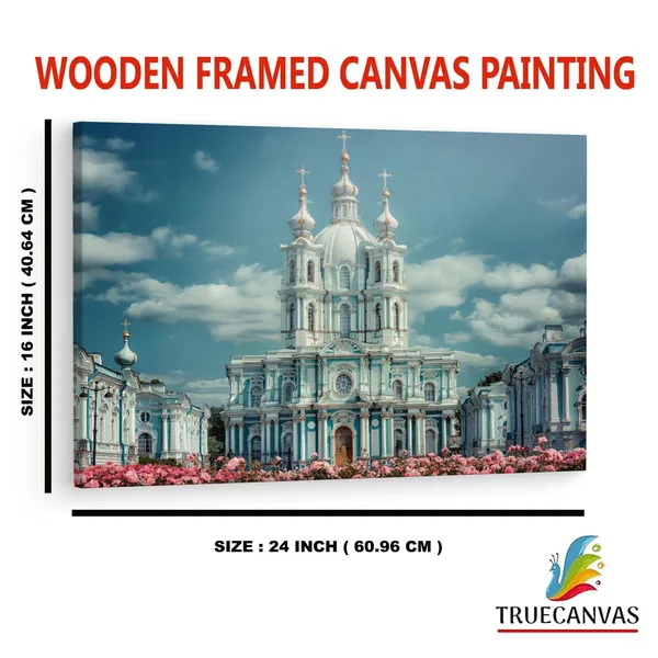 Multicolor_Smol'Nyy_Cathedral,_Wooden_Framed_Canvas_Paintings_|_For_Home_Decor_|_Bedroom,_Living_Room,Wall_Decoration_|_Wall_Art_Painting,_Ct0274,_Size_16_X_24_In