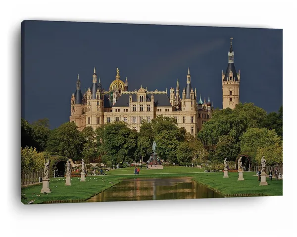 Multicolor_Schwerin_Castle,_Wooden_Framed_Canvas_Paintings_|_For_Home_Decor_|_Bedroom,_Living_Room,Wall_Decoration_|_Wall_Art_Painting,_Ct0276,_Size_16_X_24_In